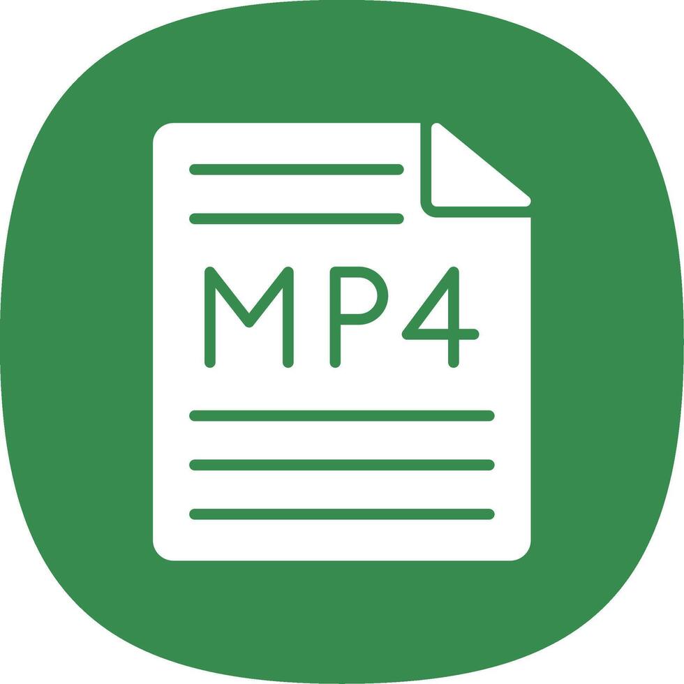 mP4 glyf kurva ikon design vektor