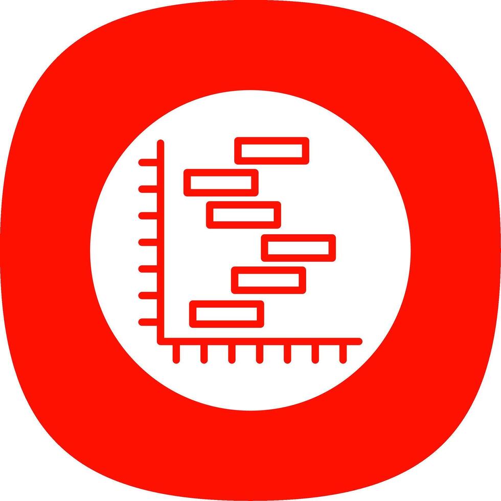 gnatt Diagram glyf kurva ikon design vektor