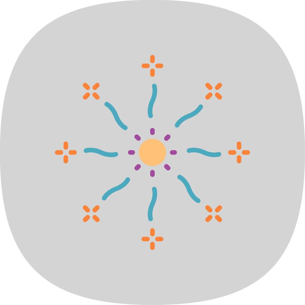 Feuerwerk eben Kurve Symbol Design vektor