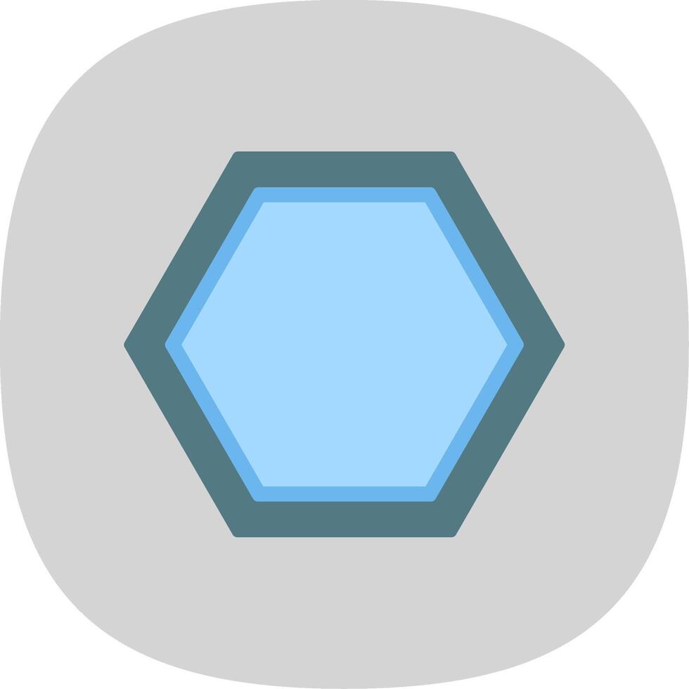 Hexagon eben Kurve Symbol Design vektor