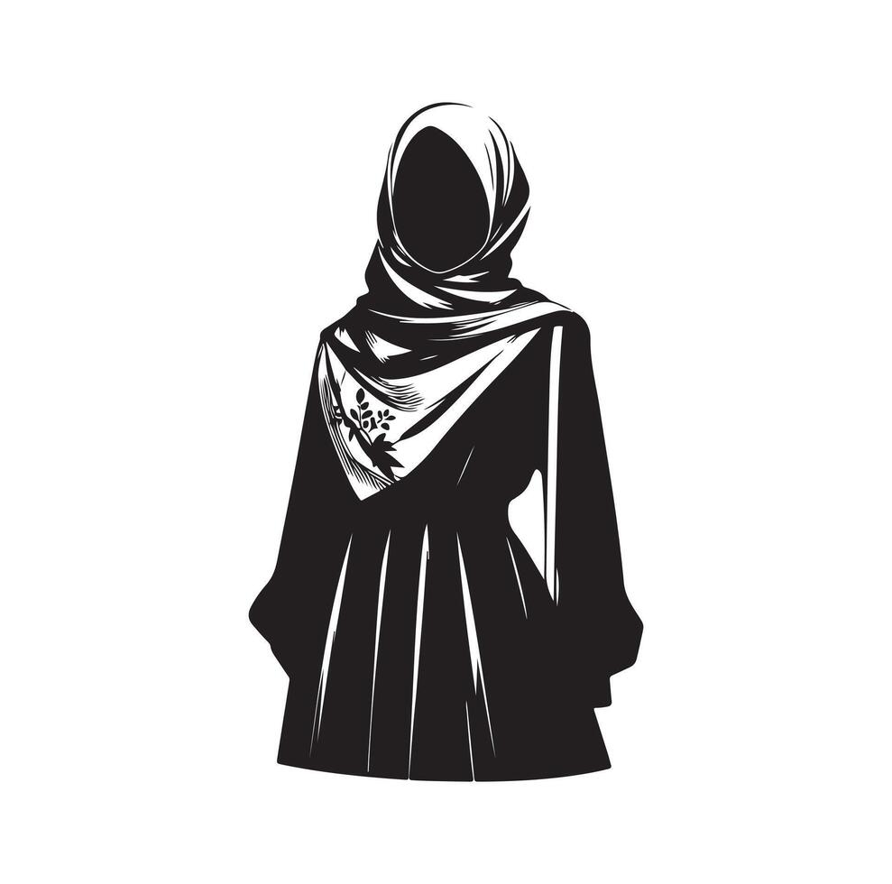 hijab stil mode stående illustration design vektor