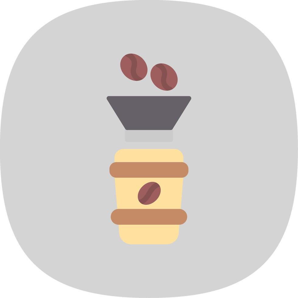 kaffe filtrera platt kurva ikon design vektor