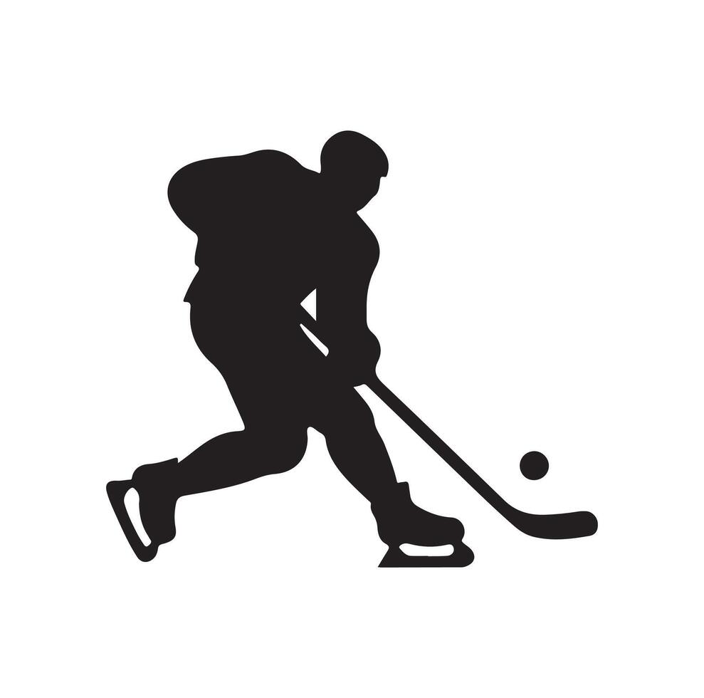 is hockey spelare silhuetter ikon logotyp illustration vektor