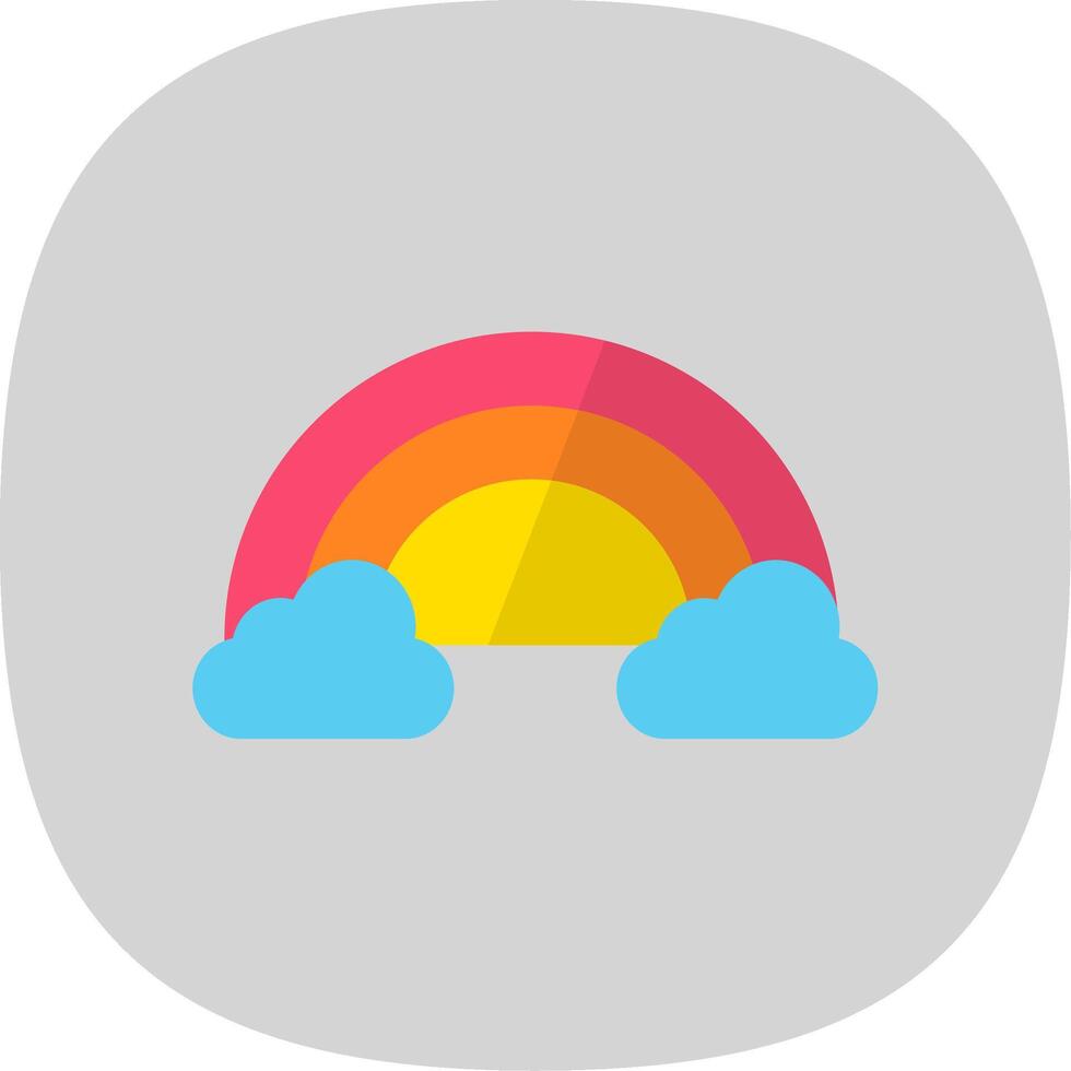 regnbåge platt kurva ikon design vektor