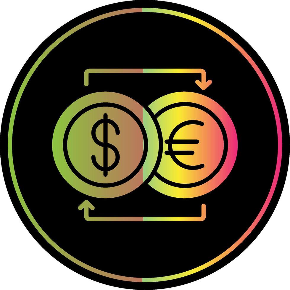 valuta utbyte glyf på grund av Färg ikon design vektor