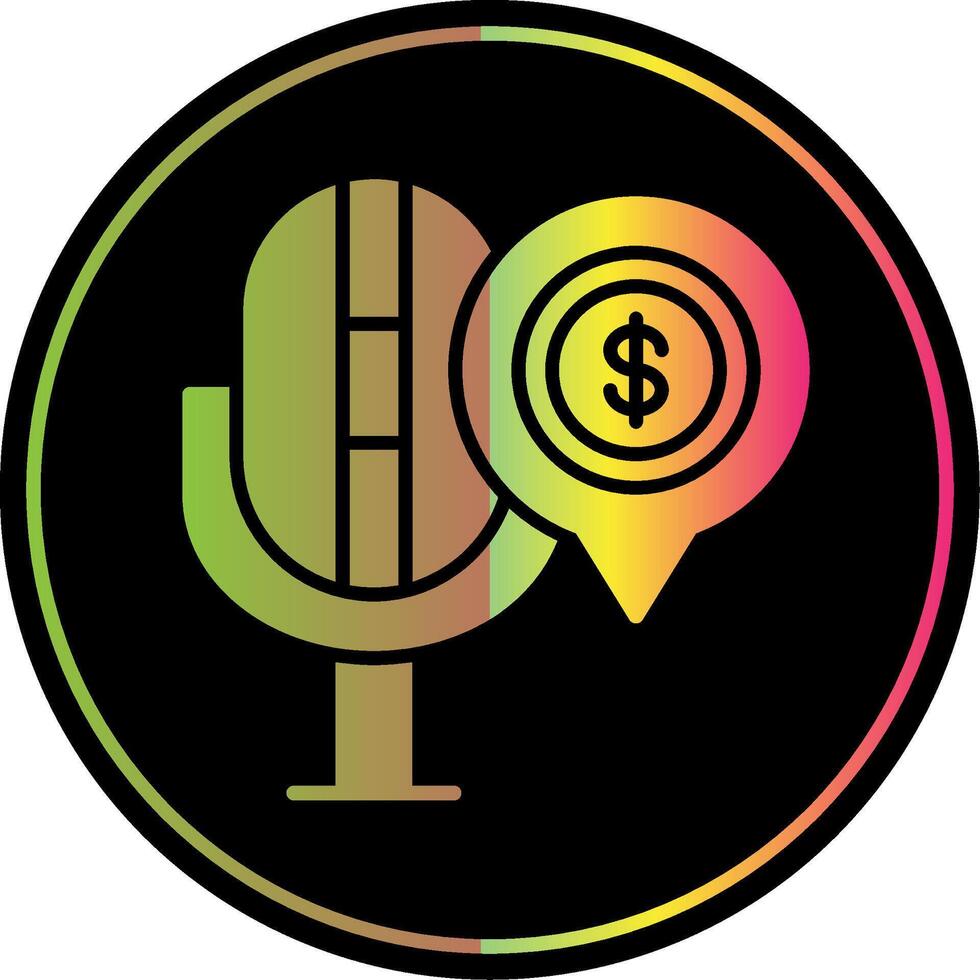 Finanzen Podcast Glyphe fällig Farbe Symbol Design vektor