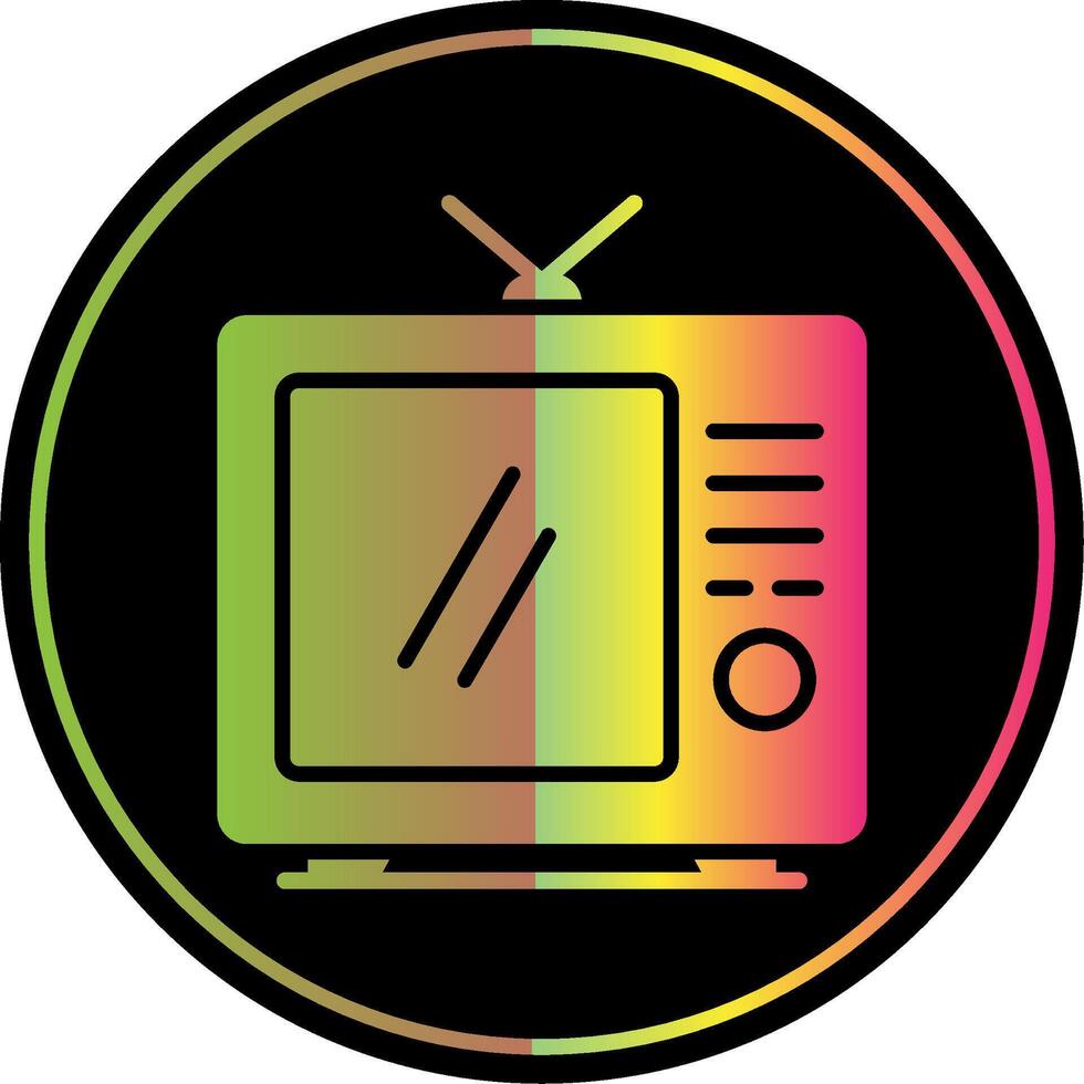 TV glyf på grund av Färg ikon design vektor