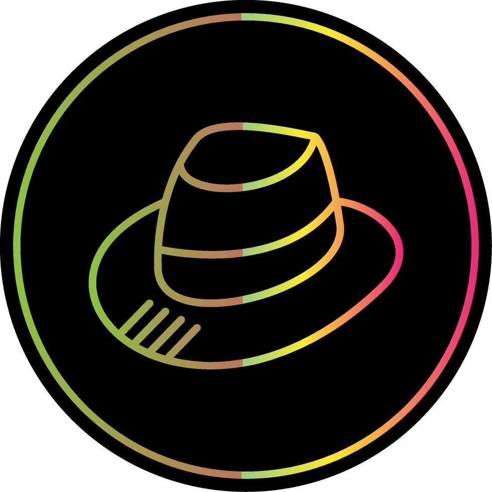 Fedora Linie Gradient fällig Farbe Symbol Design vektor