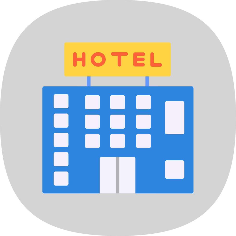 hotell platt kurva ikon design vektor