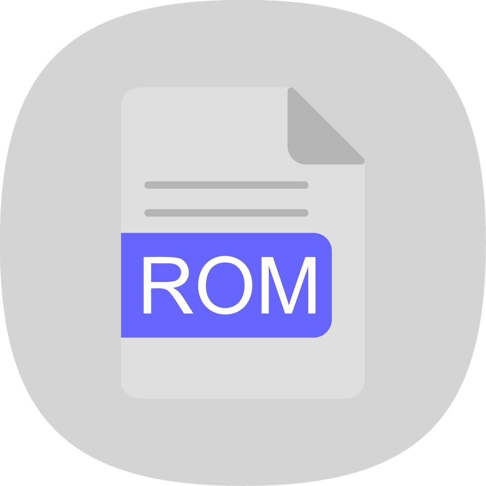 Rom Datei Format eben Kurve Symbol Design vektor