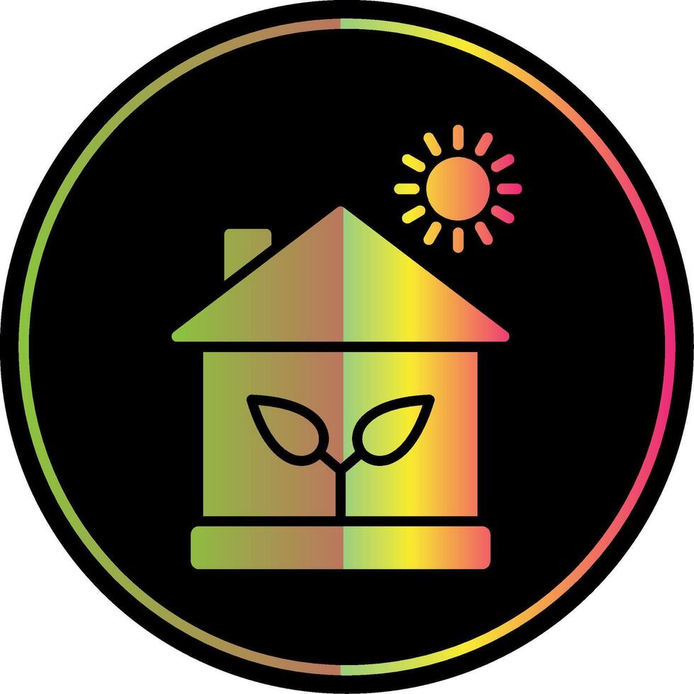 ekologisk hus glyf på grund av Färg ikon design vektor