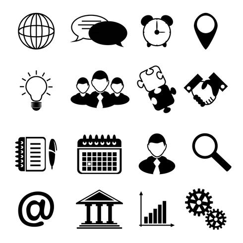 Business Icons schwarz vektor