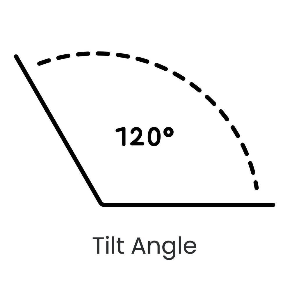 lutning vinkel linje ikon med redigerbar stroke vektor