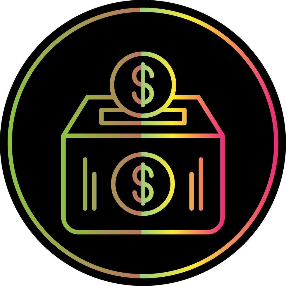 Geld Box Linie Gradient fällig Farbe Symbol Design vektor