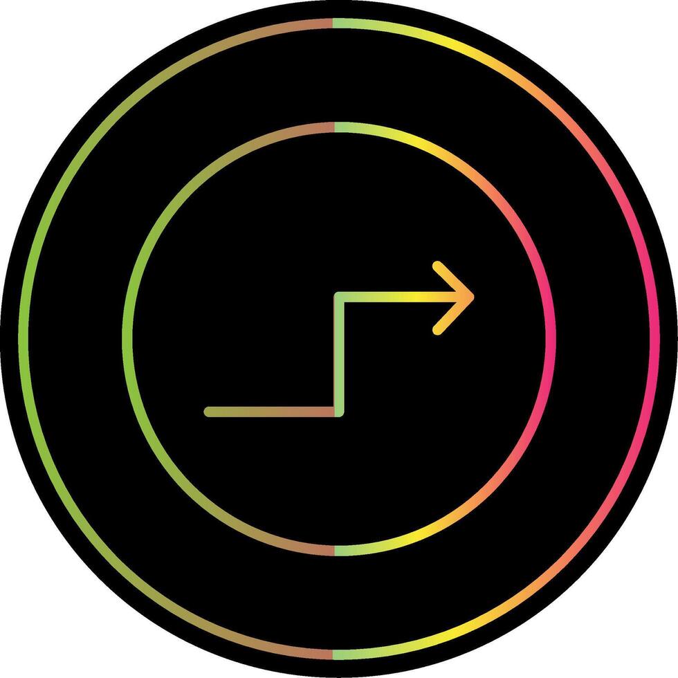 sicksack- pil linje lutning på grund av Färg ikon design vektor