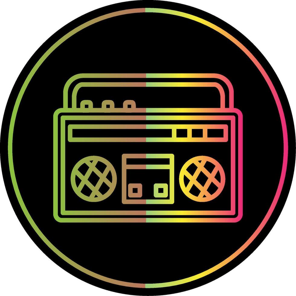 Boombox Linie Gradient fällig Farbe Symbol Design vektor