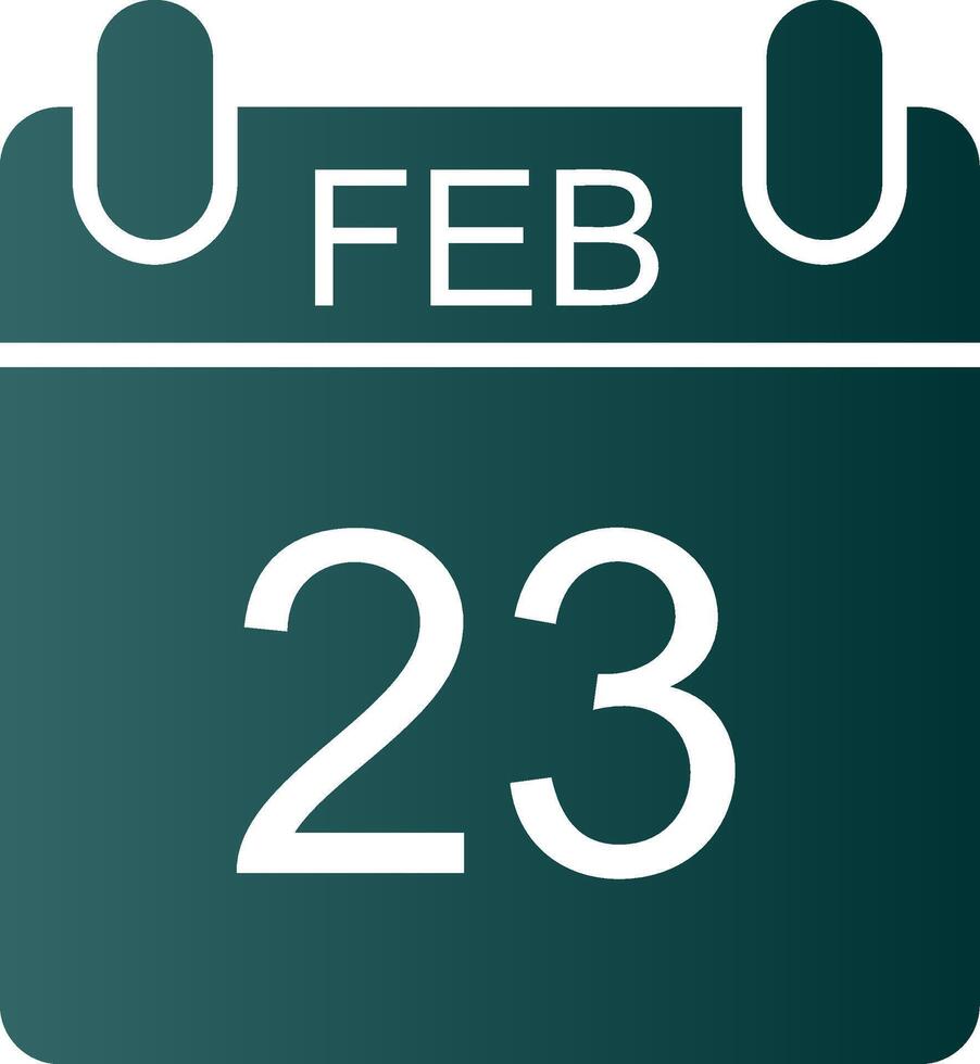 februari glyf lutning ikon vektor