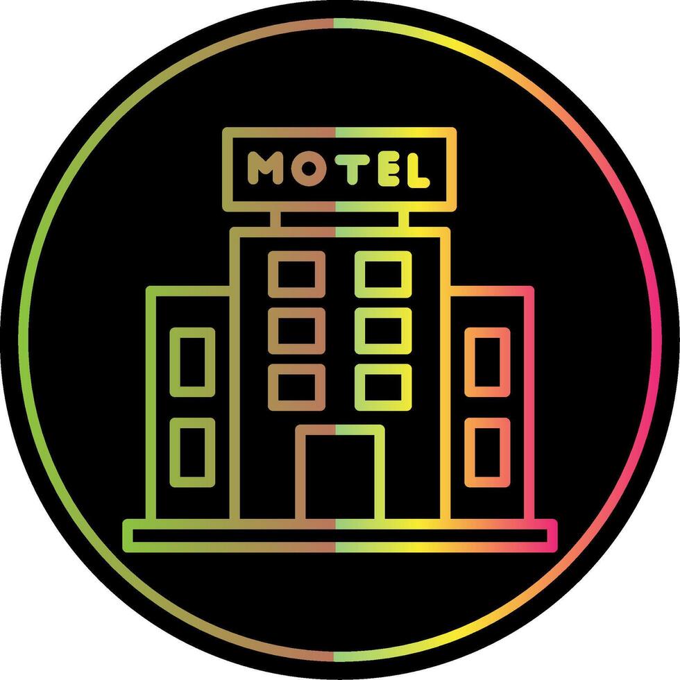 Motel Linie Gradient fällig Farbe Symbol Design vektor