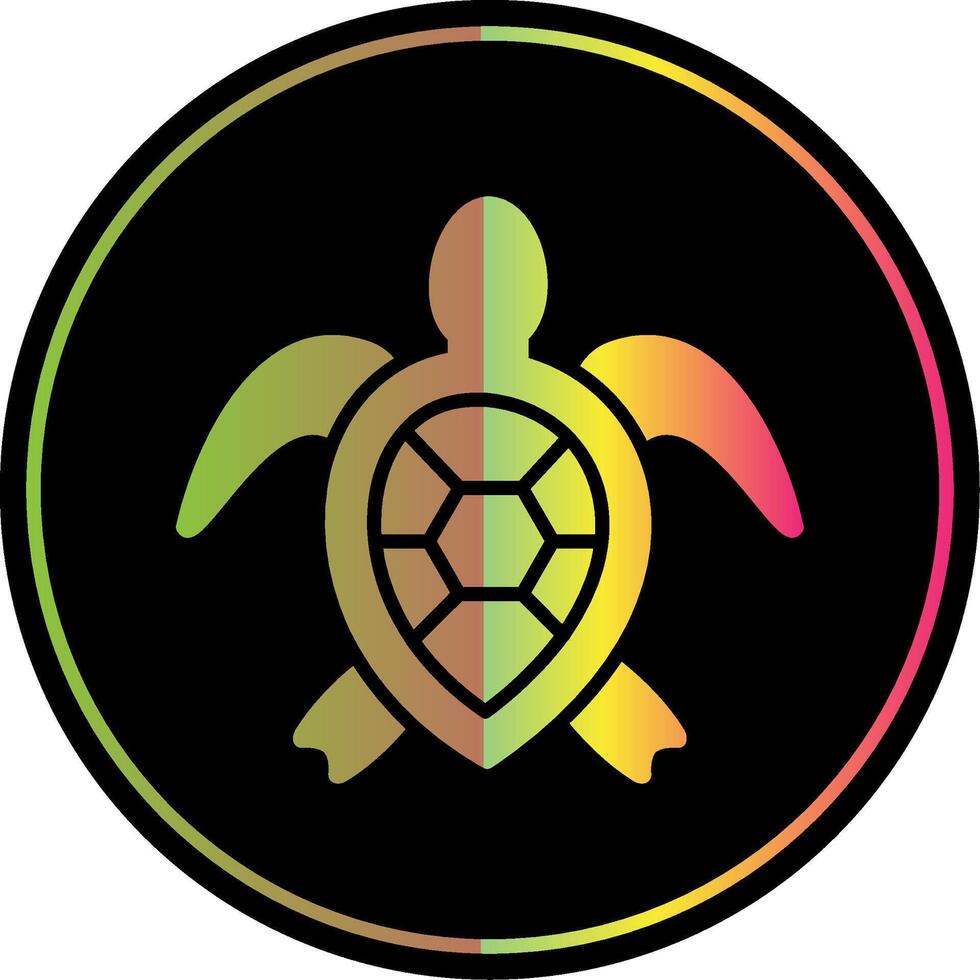 Meer Schildkröte Glyphe fällig Farbe Symbol Design vektor