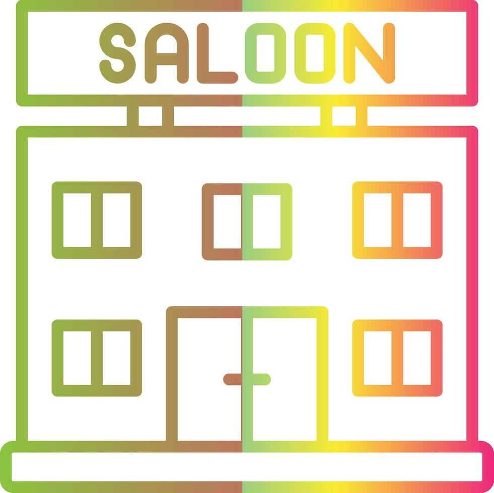 Saloon Linie Gradient fällig Farbe Symbol Design vektor