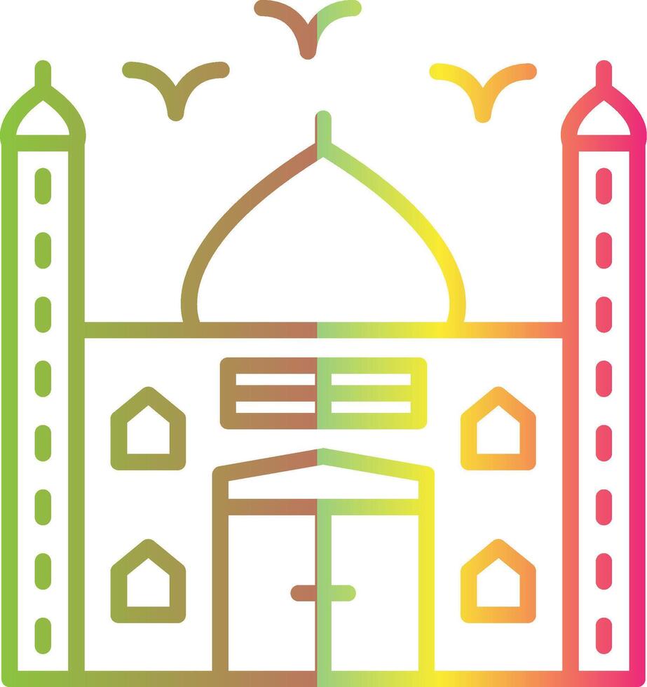 Moschee Linie Gradient fällig Farbe Symbol Design vektor