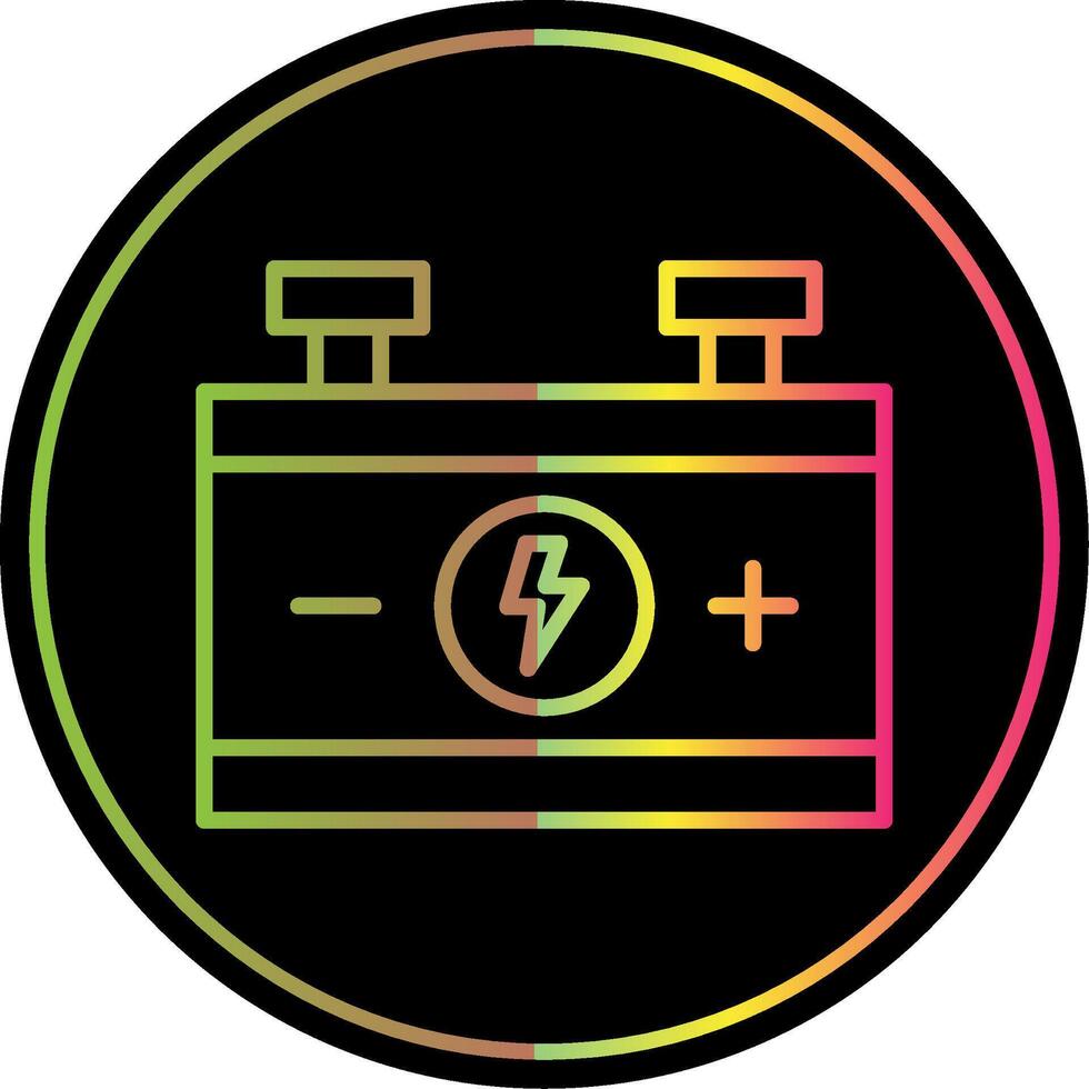 Auto Batterie Linie Gradient fällig Farbe Symbol Design vektor