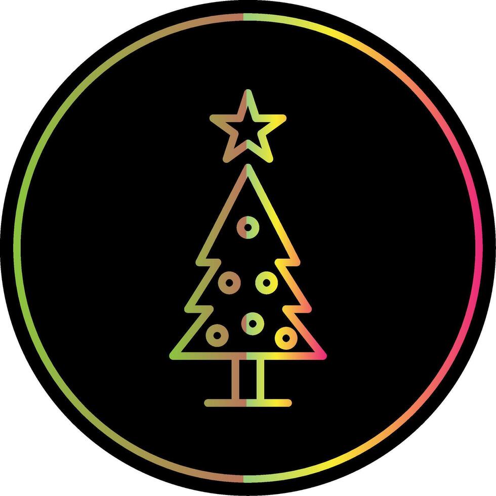 Weihnachten Baum Linie Gradient fällig Farbe Symbol Design vektor