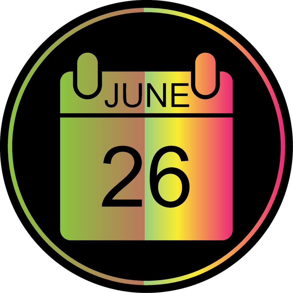 juni glyf på grund av Färg ikon design vektor