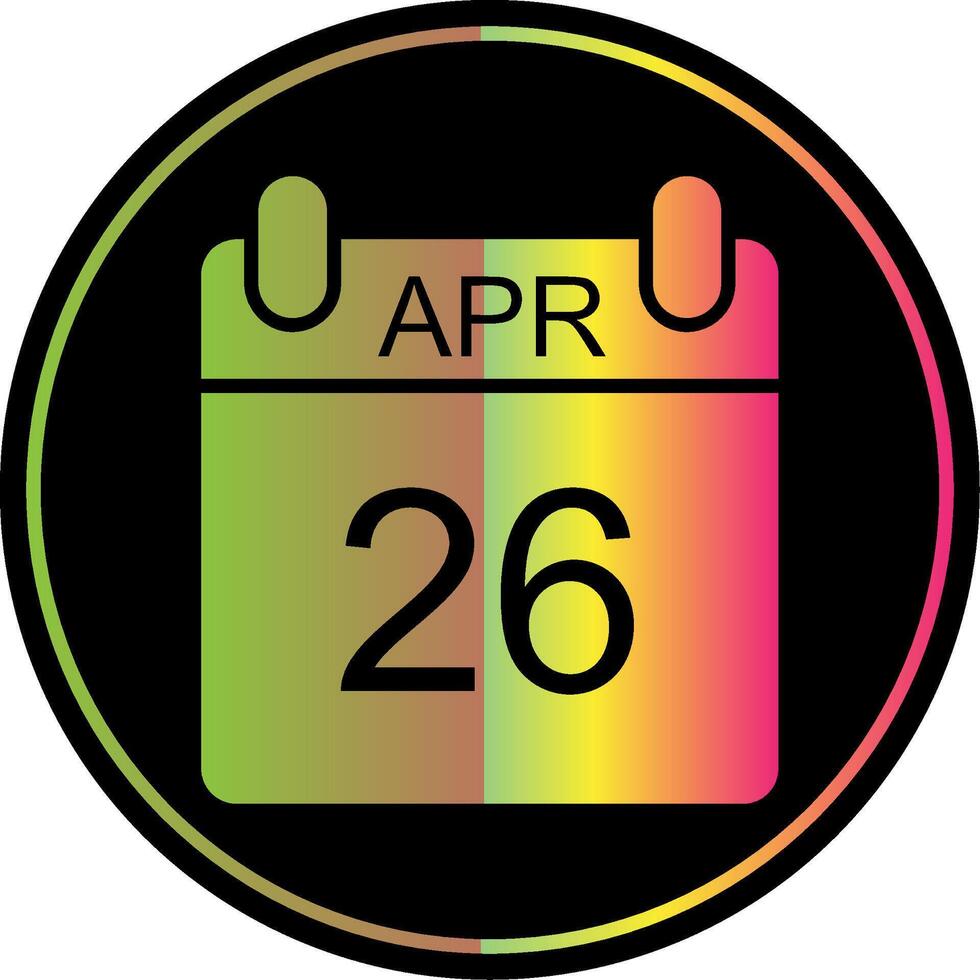 April Glyphe fällig Farbe Symbol Design vektor