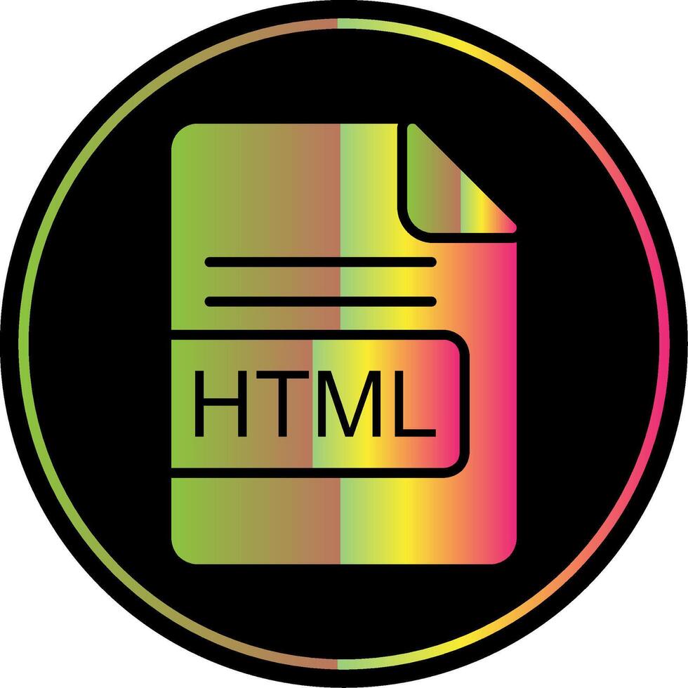 html fil formatera glyf på grund av Färg ikon design vektor