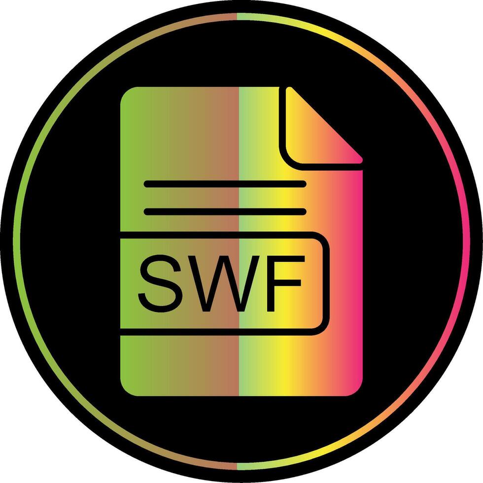 swf fil formatera glyf på grund av Färg ikon design vektor