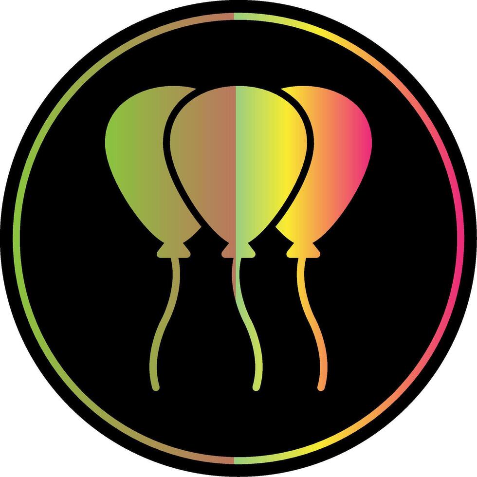 Ballon Glyphe fällig Farbe Symbol Design vektor