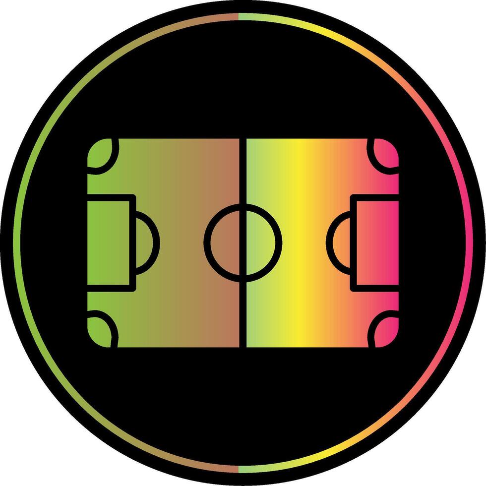 fotboll fält glyf på grund av Färg ikon design vektor