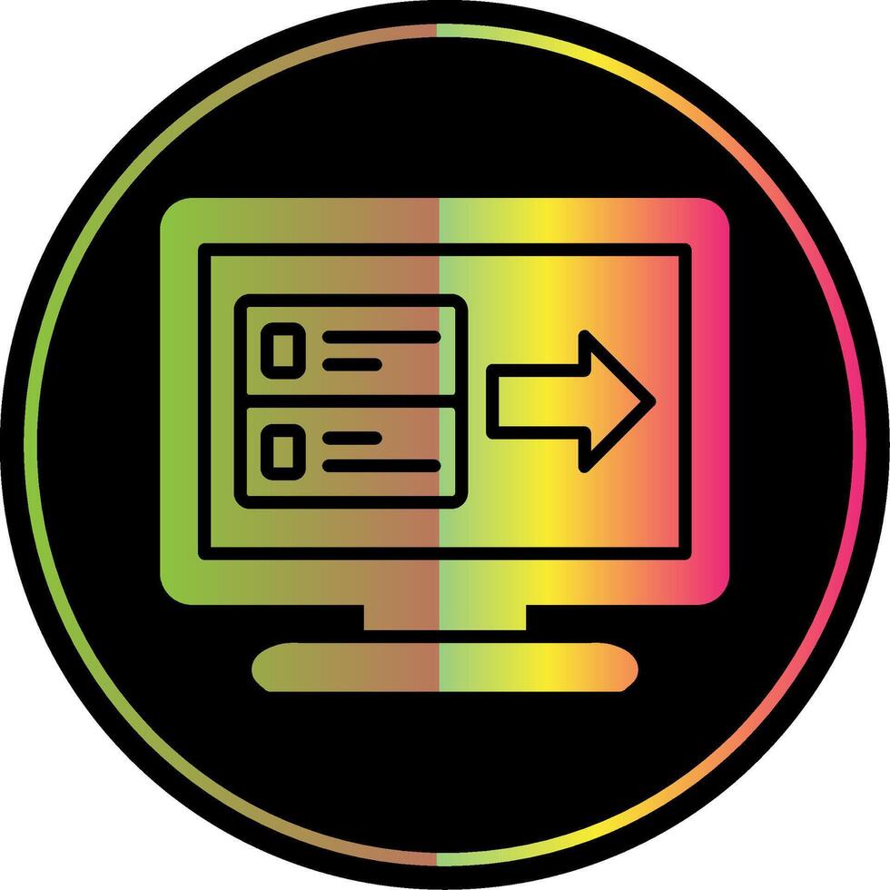 Daten Transfer Glyphe fällig Farbe Symbol Design vektor