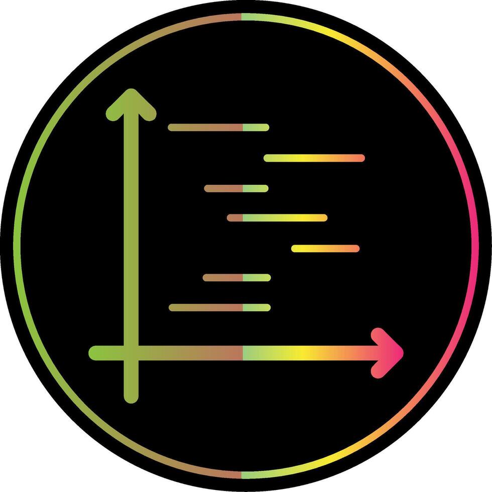 gnatt Diagram glyf på grund av Färg ikon design vektor