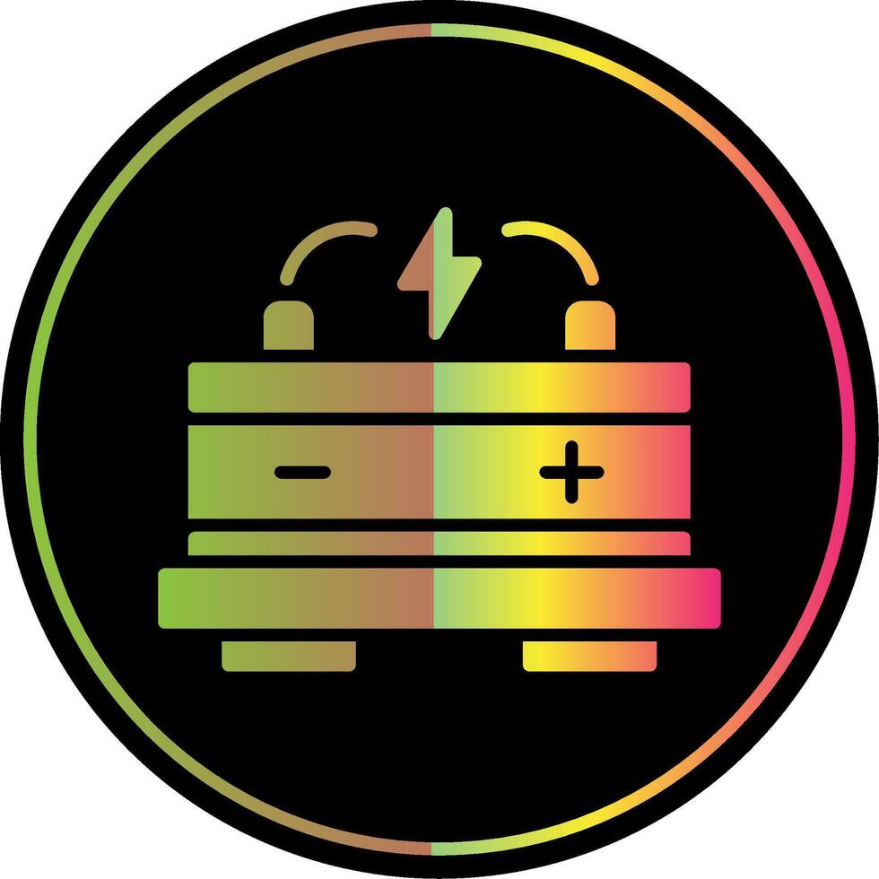 Auto Batterie Glyphe fällig Farbe Symbol Design vektor