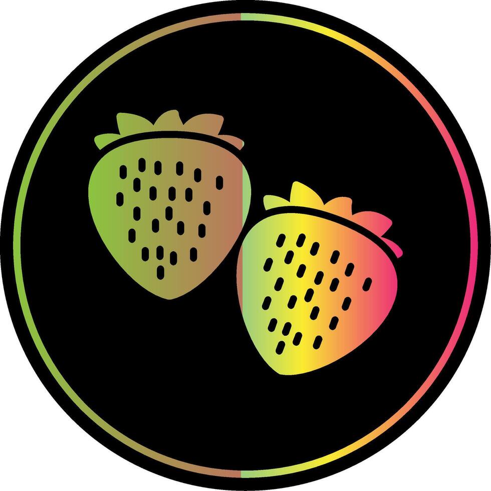 Erdbeeren Glyphe fällig Farbe Symbol Design vektor