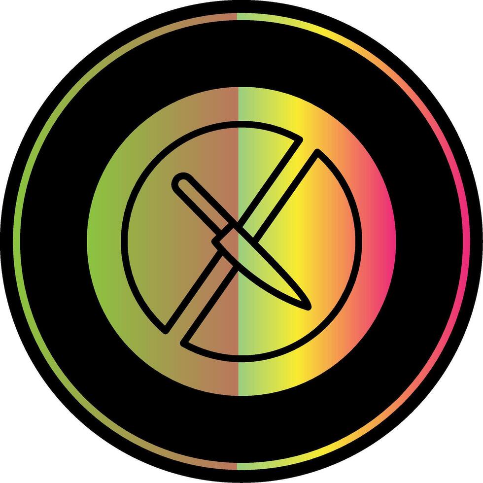 Nein Messer Glyphe fällig Farbe Symbol Design vektor