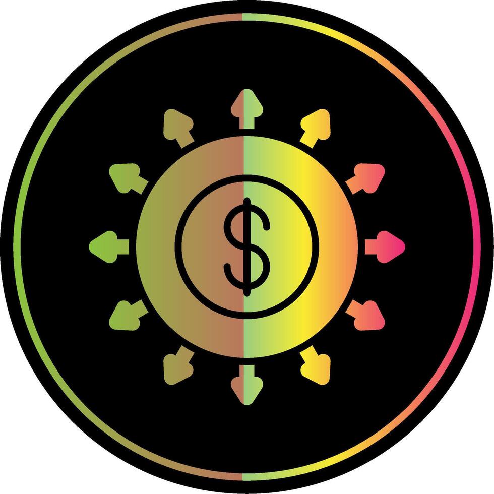Budget Ausgaben Glyphe fällig Farbe Symbol Design vektor