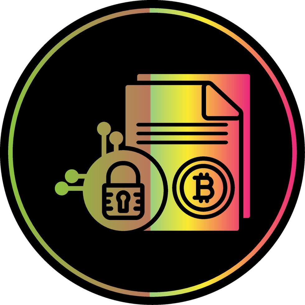 bitcoin teknologi glyf på grund av Färg ikon design vektor