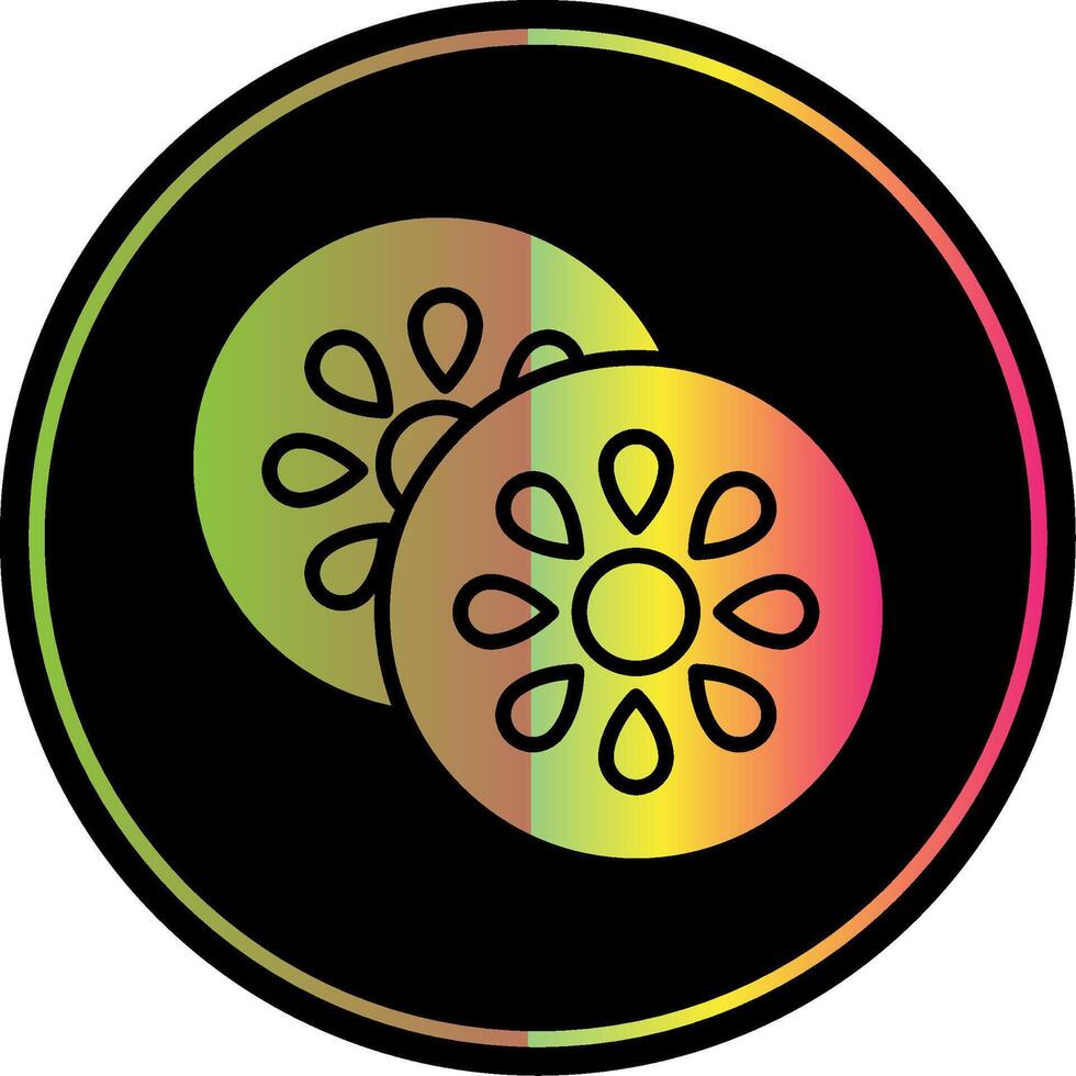 kiwi glyf på grund av Färg ikon design vektor