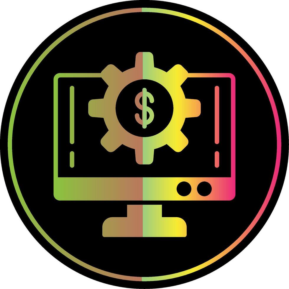 Geld System Glyphe fällig Farbe Symbol Design vektor