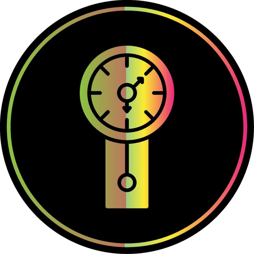 Mauer Uhr Glyphe fällig Farbe Symbol Design vektor