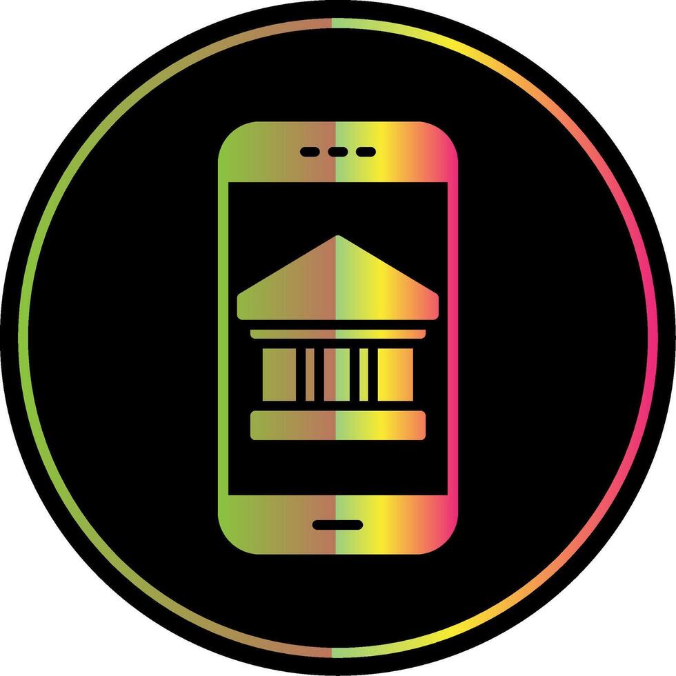 mobil bank glyf på grund av Färg ikon design vektor