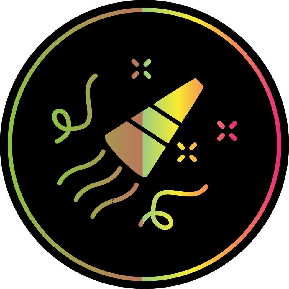 Party Horn Glyphe fällig Farbe Symbol Design vektor