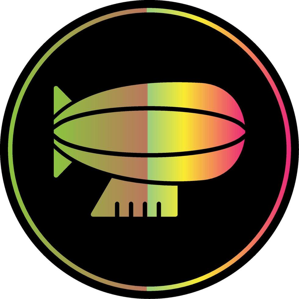 Zeppelin Glyphe fällig Farbe Symbol Design vektor