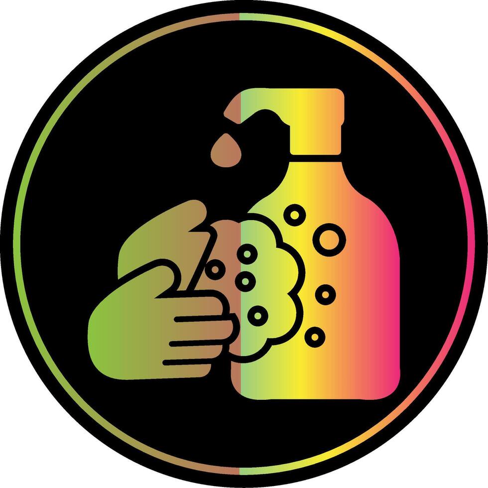 hand tvätta glyf på grund av Färg ikon design vektor