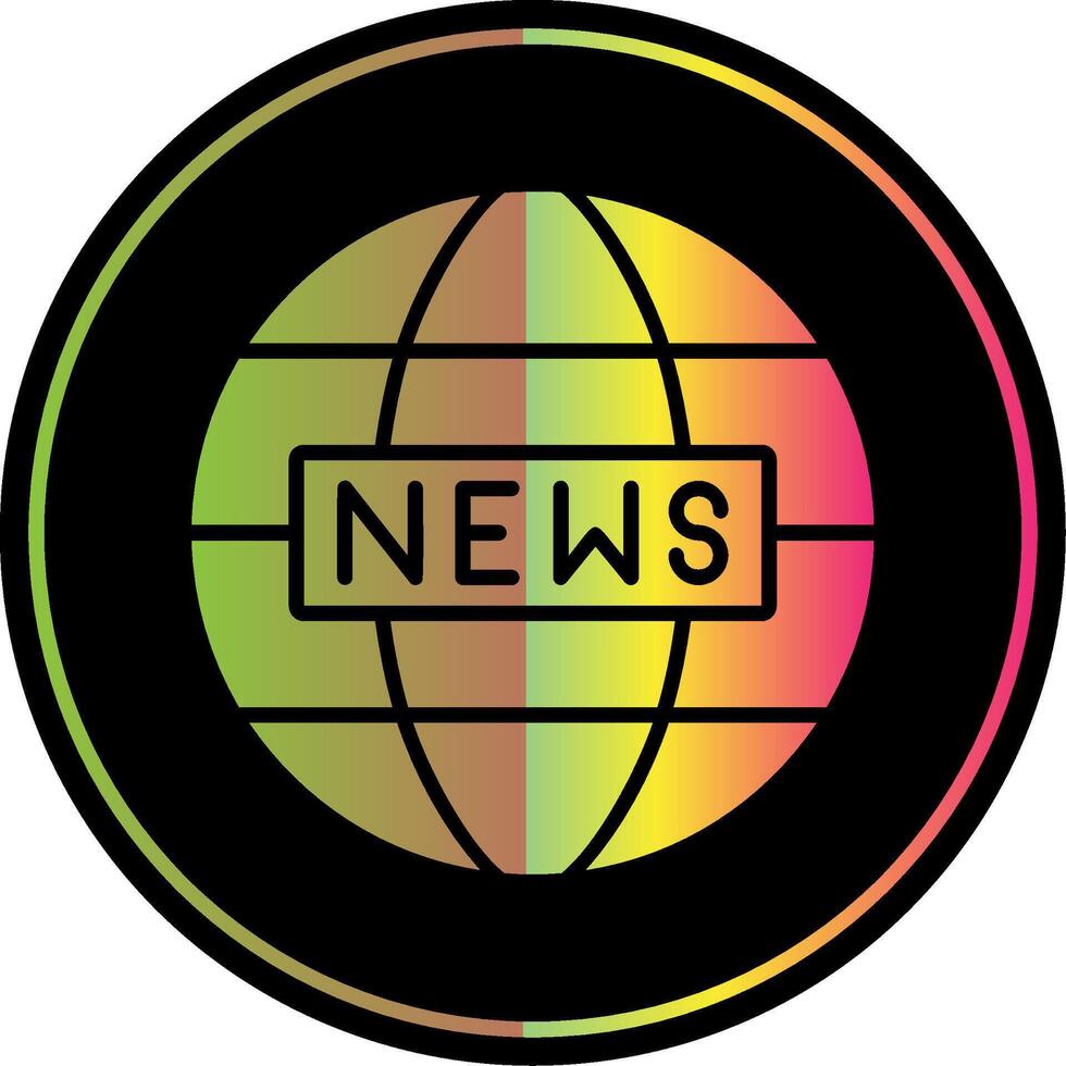 värld Nyheter glyf på grund av Färg ikon design vektor