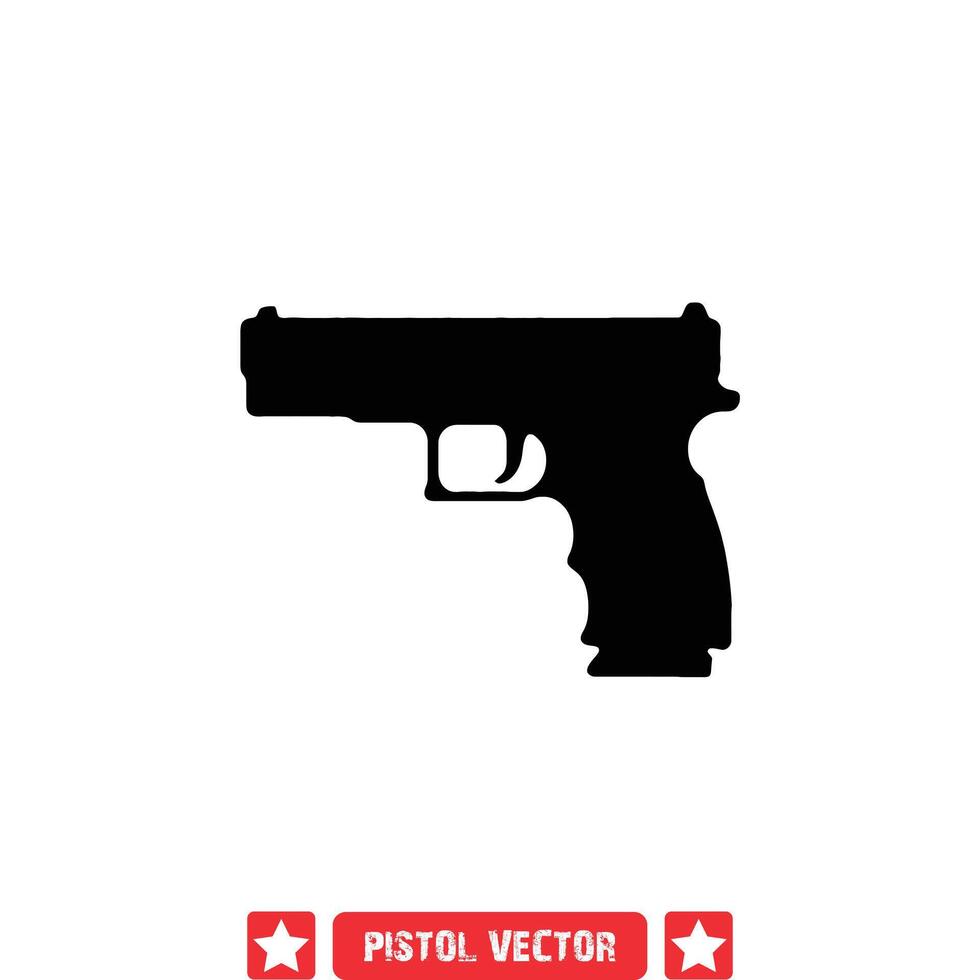 auffällig Pistole Silhouetten perfekt zum Logos, Poster, Kleidung, und Mehr vektor