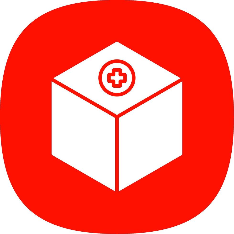 Box Glyphe Kurve Symbol Design vektor